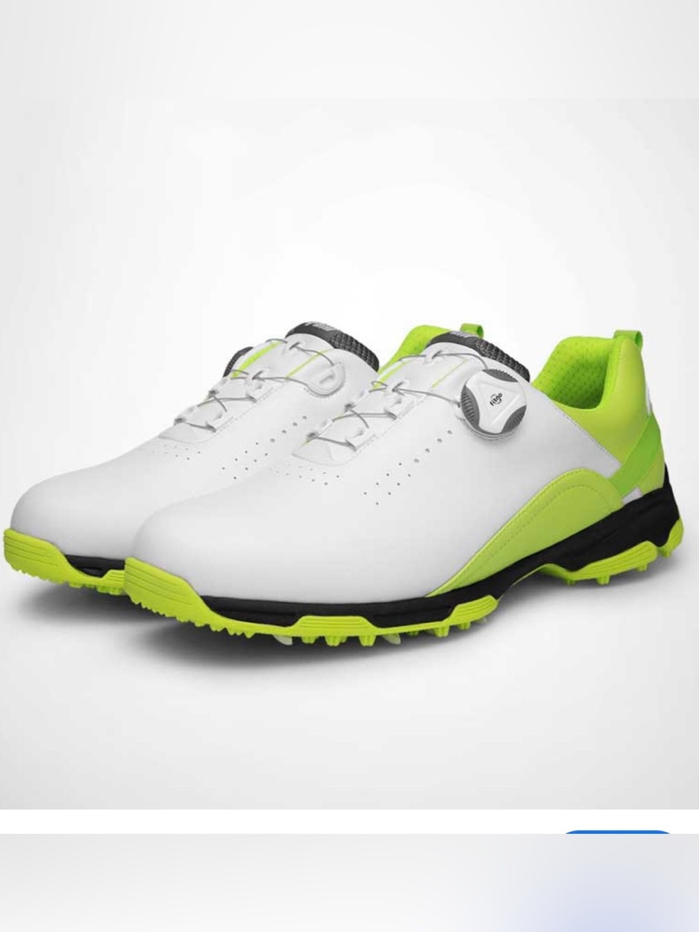 Men’s PGM white and lime green waterproof golf sneakers Size 9